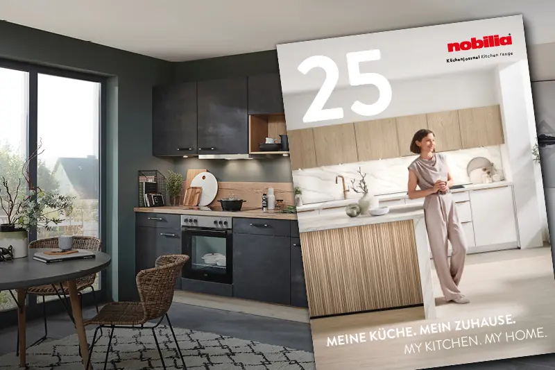 Moderne Nobilia Einbauküche mit Küchenjournal für aktuelle Küchentrends. Stilvolles Küchendesign mit viel Stauraum und hochwertigen Materialien.